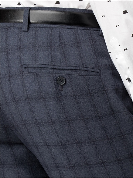 Navy Check Tailored Fit Suit Jacket