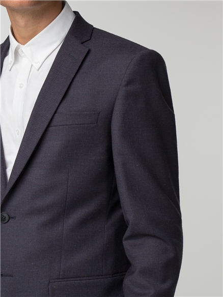 Navy Burgundy Micro Tailored Fit Jacket