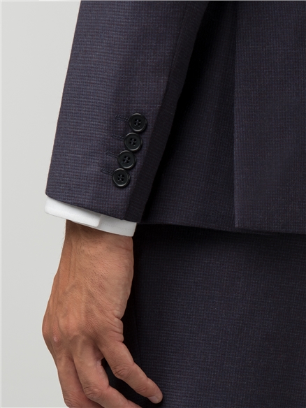 Navy Burgundy Micro Tailored Fit Jacket
