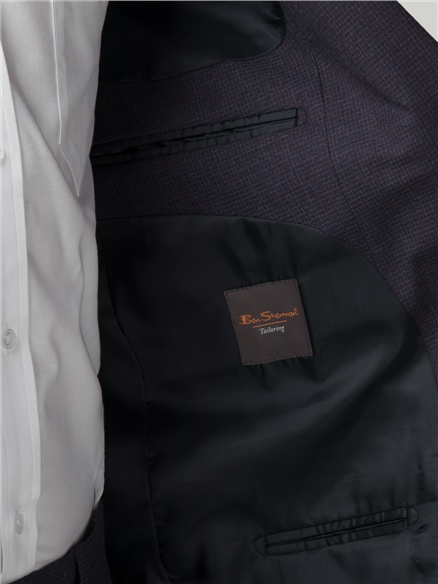 Navy Burgundy Micro Tailored Fit Jacket