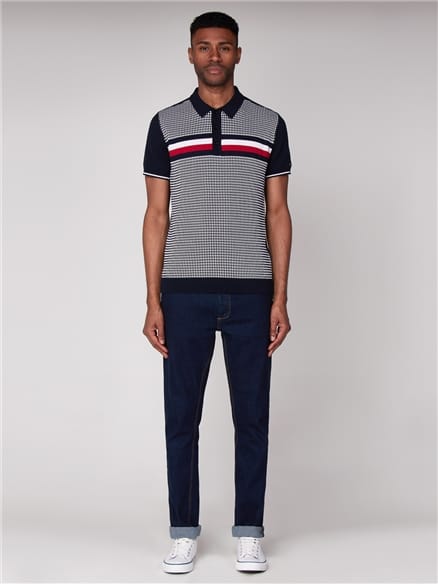 Textured Stripe Knit Polo