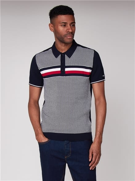 Textured Stripe Knit Polo