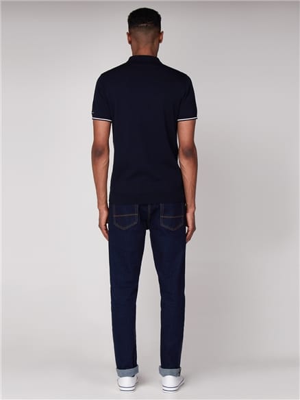 Textured Stripe Knit Polo