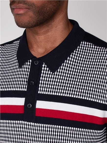 Textured Stripe Knit Polo