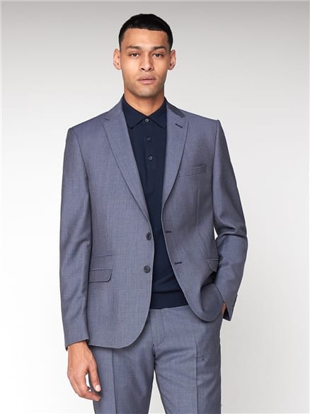 British Blue Micro Gingham Camden Jacket