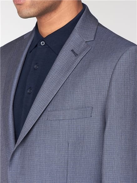 British Blue Micro Gingham Camden Jacket
