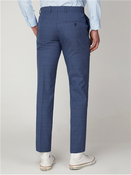 Light Blue Check Tailored Fit Suit Jacket