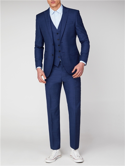 Blue Jaspe Slim Fit Suit Jacket