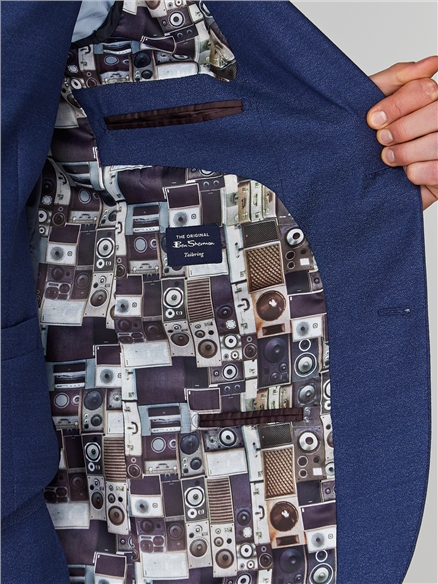 Blue Jaspe Slim Fit Suit Jacket