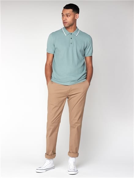Ben Sherman Mint Textured Front Polo