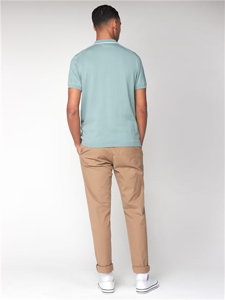 Ben Sherman Mint Textured Front Polo