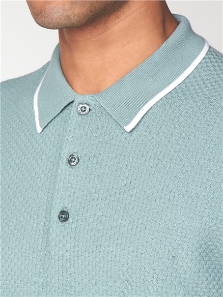 Ben Sherman Mint Textured Front Polo