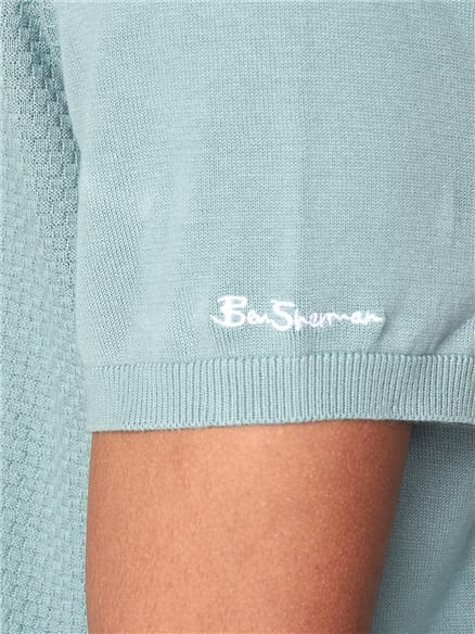 Ben Sherman Mint Textured Front Polo