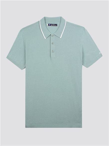 Ben Sherman Mint Textured Front Polo