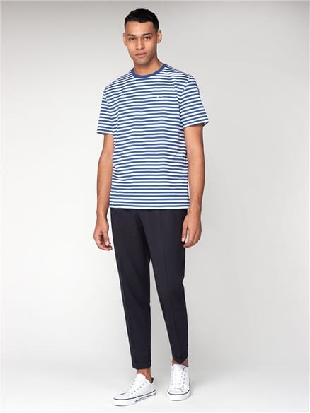 Indigo Short Sleeve Jersey Breton T-Shirt