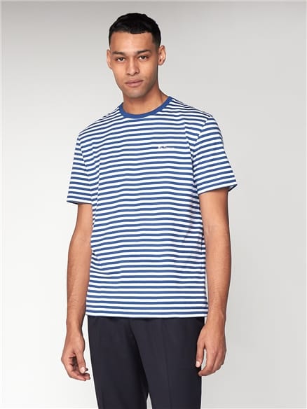 Indigo Short Sleeve Jersey Breton T-Shirt