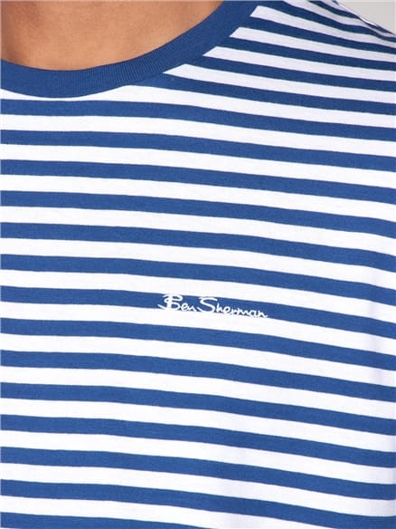 Indigo Short Sleeve Jersey Breton T-Shirt