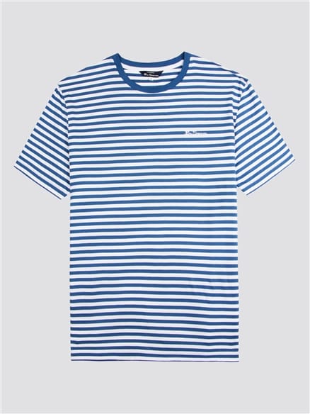 Indigo Short Sleeve Jersey Breton T-Shirt