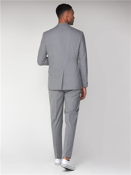 Light Grey Flannel Unstructured Slim Suit