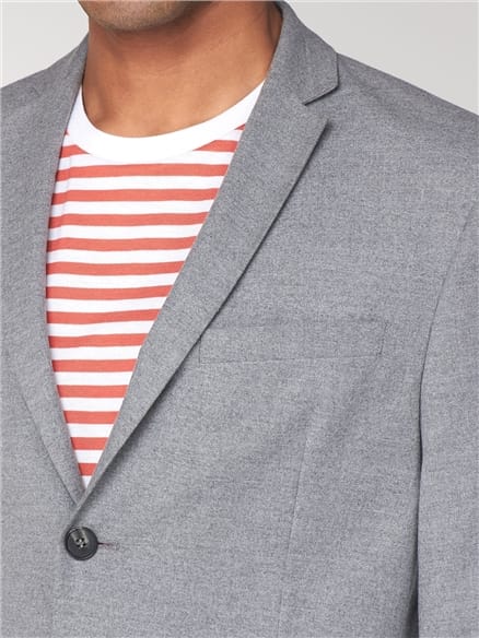 Light Grey Flannel Unstructured Slim Suit