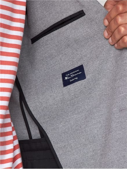 Light Grey Flannel Unstructured Slim Suit