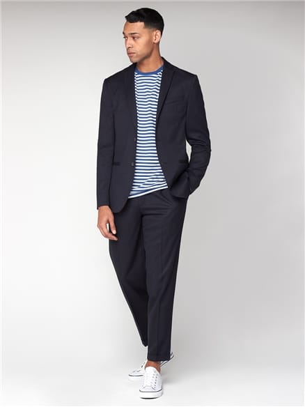 Midnight Navy Unstructured Slim Jacket