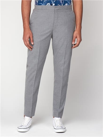 Light Grey Flannel Unstructured Slim Suit