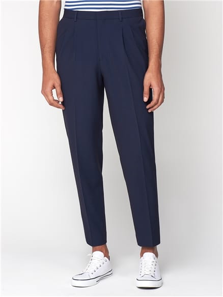 Men's Navy Seersucker Relaxed Suit Trouser | Ben Sherman