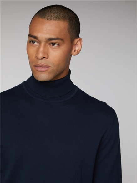 Cotton roll clearance neck jumper mens