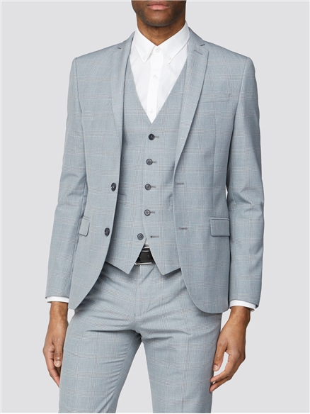 Mens light grey hot sale slim fit suit