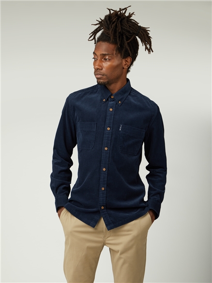 mens navy button up