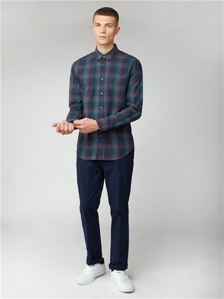 Ben Sherman | Men's Long Sleeve Ombre Check Shirt