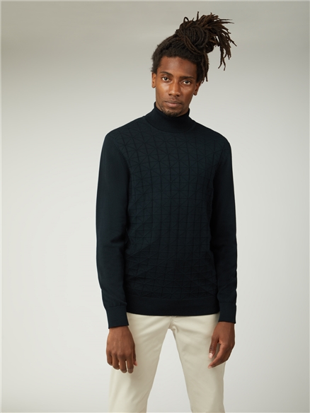 Black knitted shop polo neck jumper