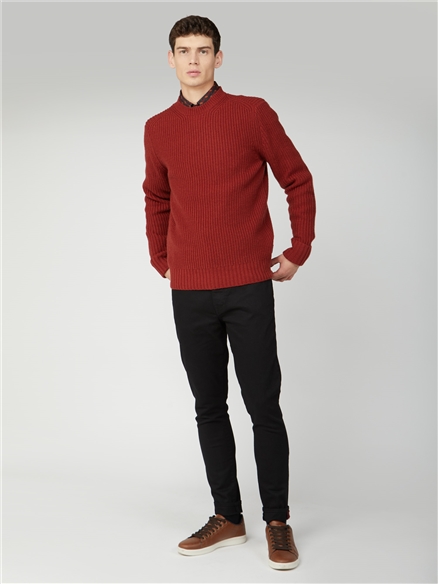 Mens on sale ribbed jumper