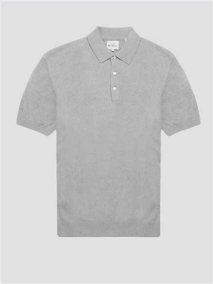 Men's Signature Knitted Polo Shirt - Steel | Ben Sherman