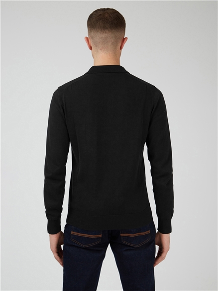 Elbeth Knitted Short Sleeve Polo Black