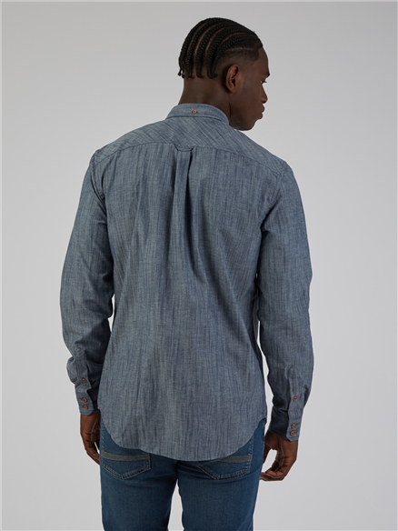 Mens long sleeve chambray clearance shirt