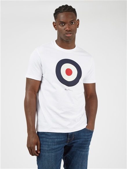 Men's White Mod Target Tee | Organic T-Shirt | Ben Sherman UK