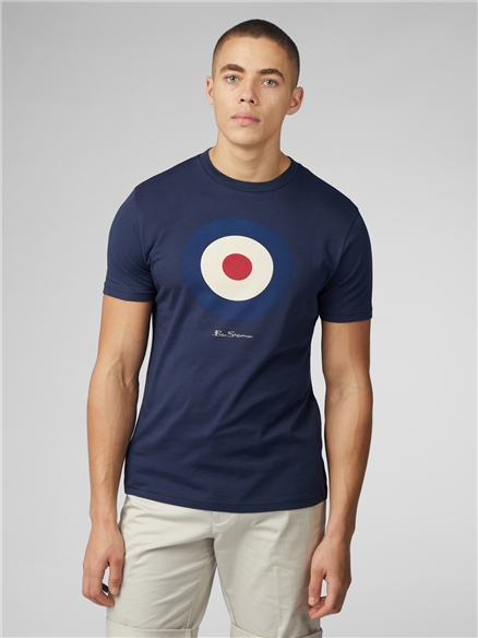 Men's Navy Mod Target Tee | Organic T-Shirt | Ben Sherman UK