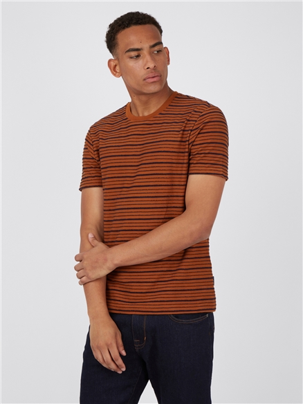 Men's Caramel Texture Stripe Tee | Ben Sherman