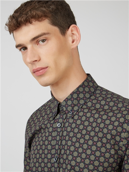 Foulard Print Shirt - Black