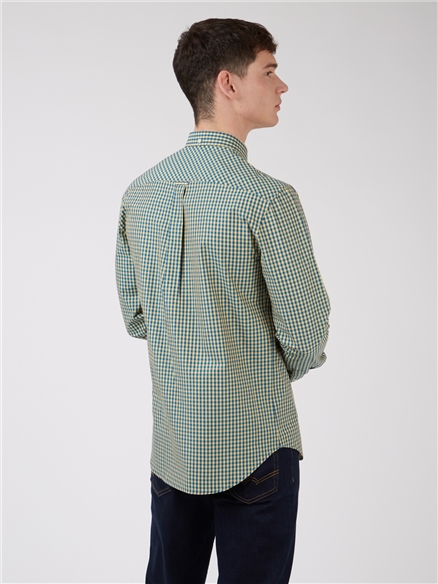 Long Sleeve Gingham Shirt - Yellow