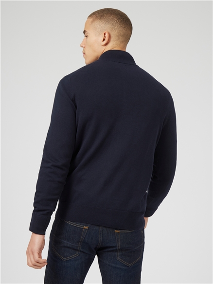 VIBRANT NAVY HALF ZIP FUNNEL NECK main image 1