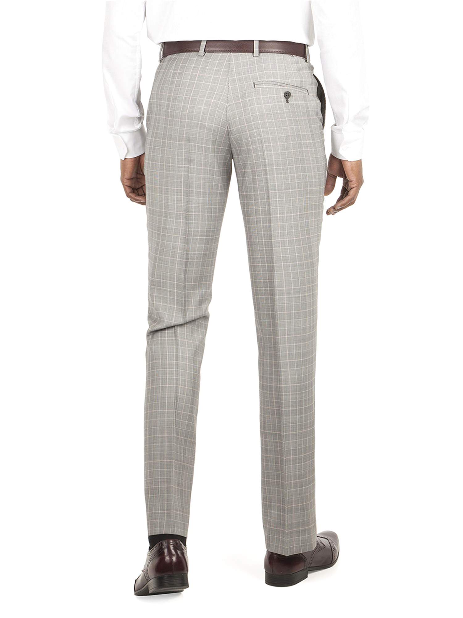 Men's Grey Checked Slim Fit Trousers Ben Sherman Est 1963