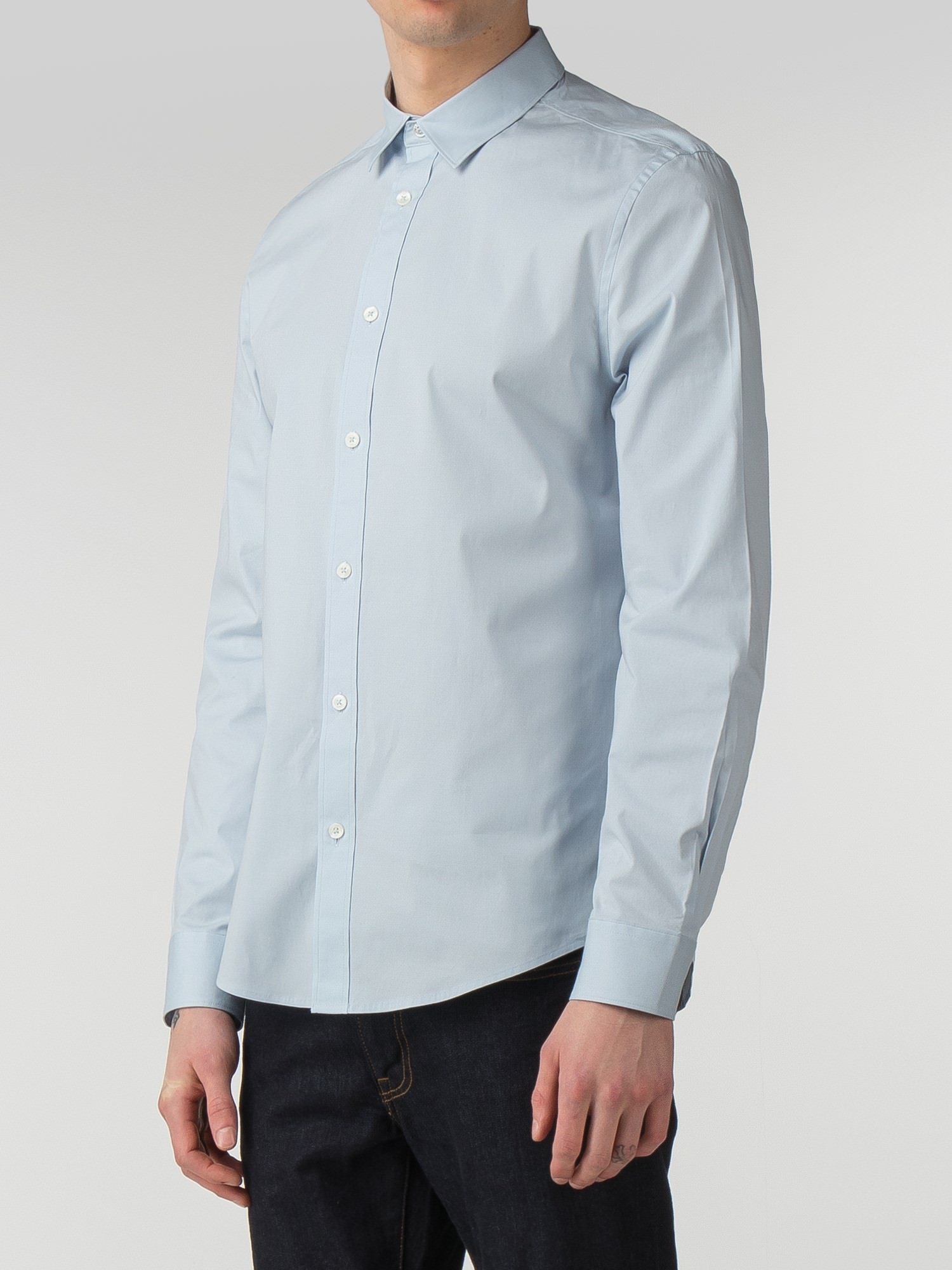 Men's Sky Blue Stretch Poplin Shirt | Ben Sherman | Est 1963