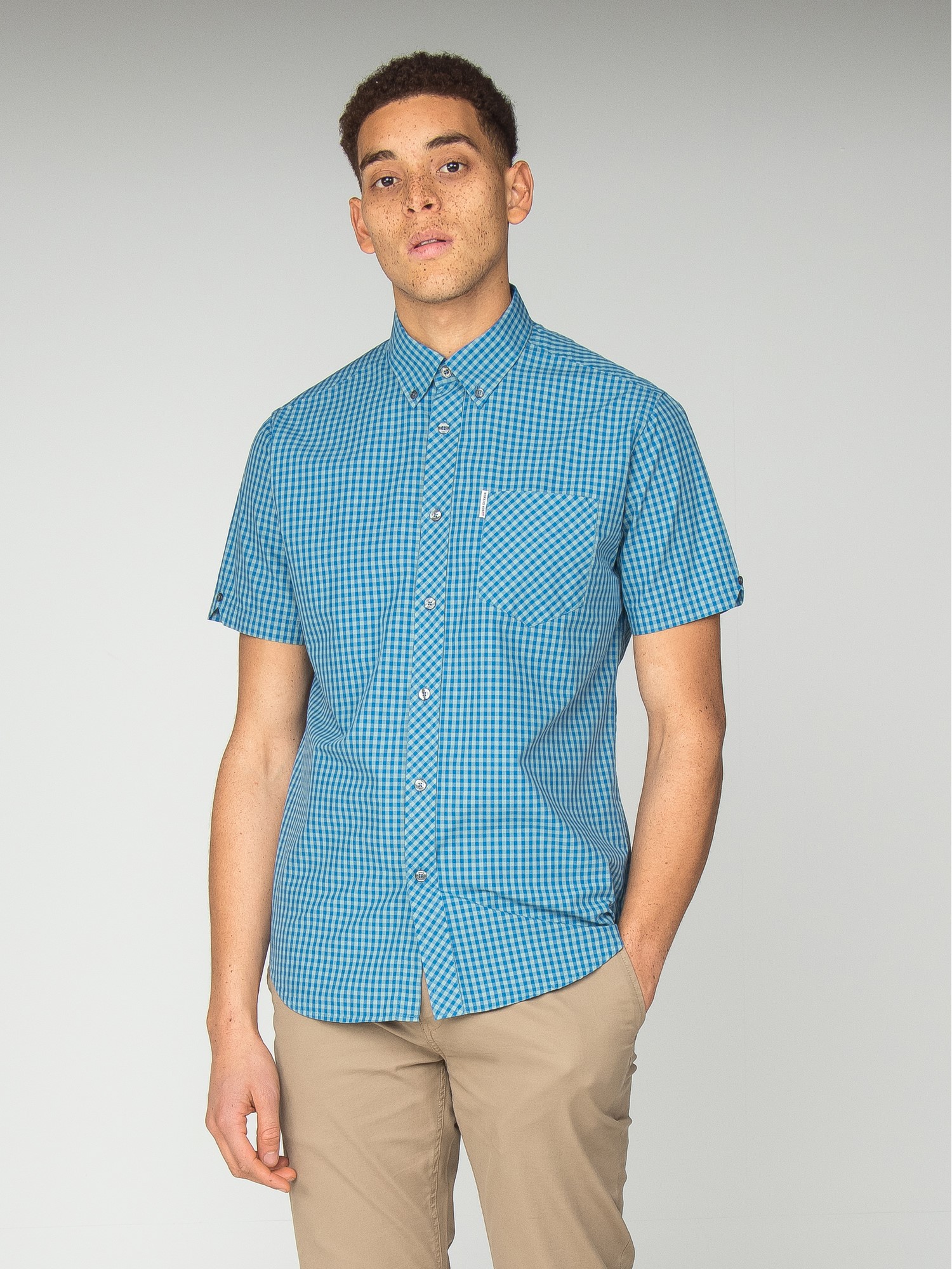 Men's Sea Blue Gingham Shirt | Ben Sherman | Est 1963