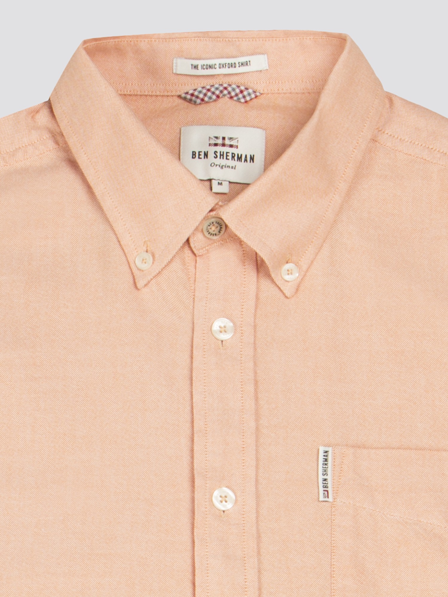 Short Sleeve Pale Orange Oxford Shirt Ben Sherman Est 1963