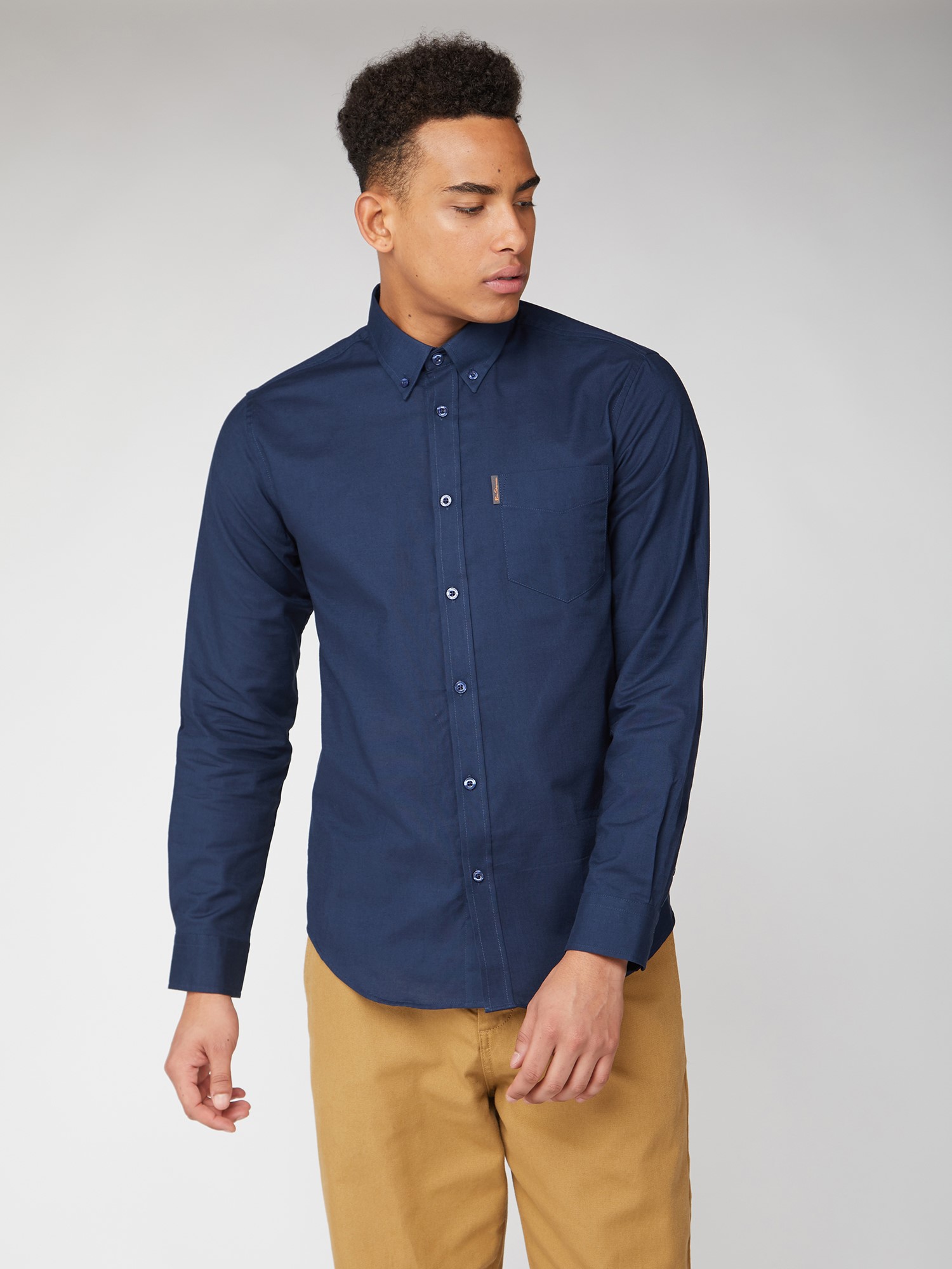 Navy Regular Long Sleeve Oxford Shirt | Ben Sherman | Est 1963