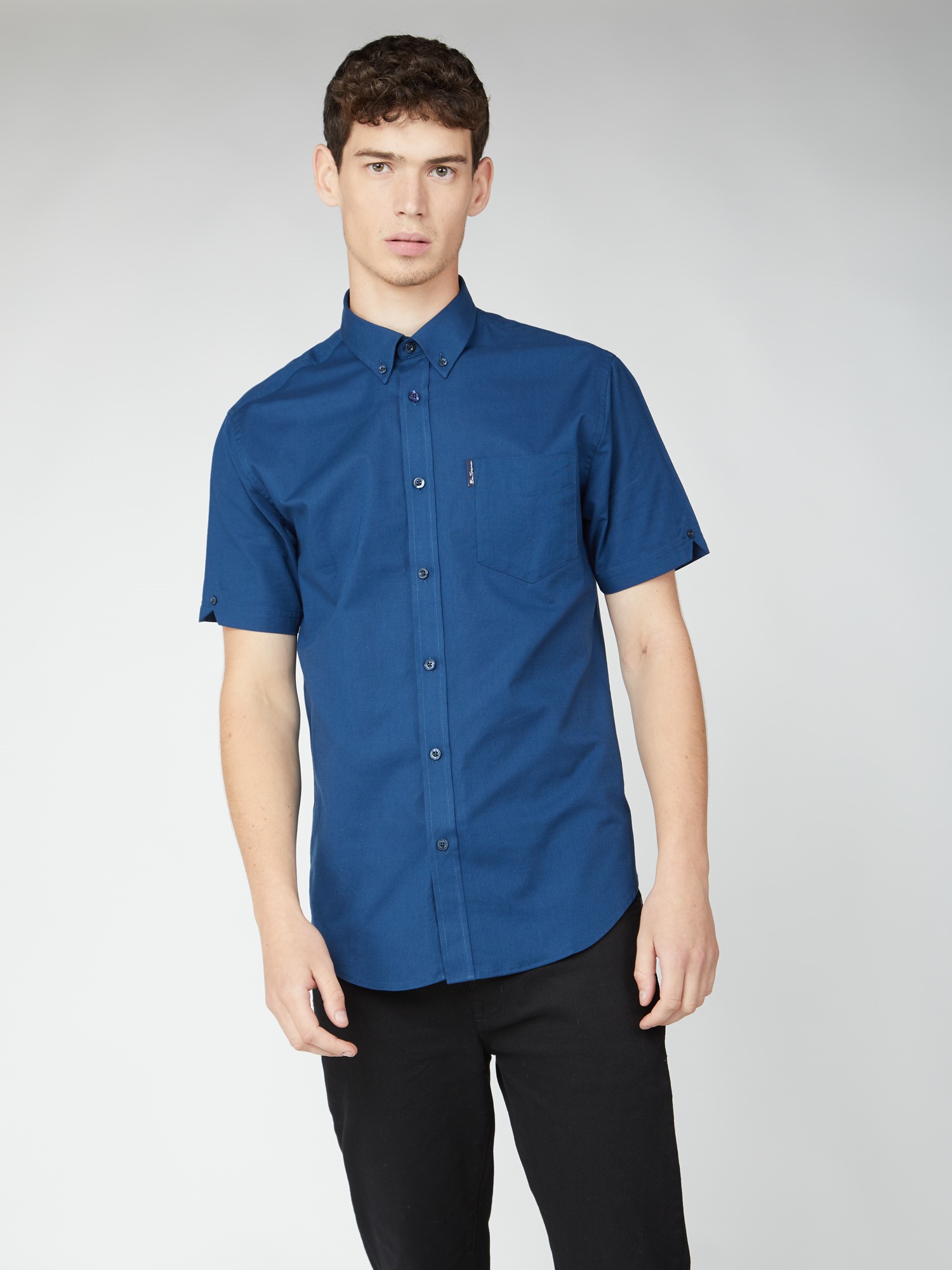 Short Sleeve Lake Blue Oxford Shirt | Ben Sherman | Est 1963