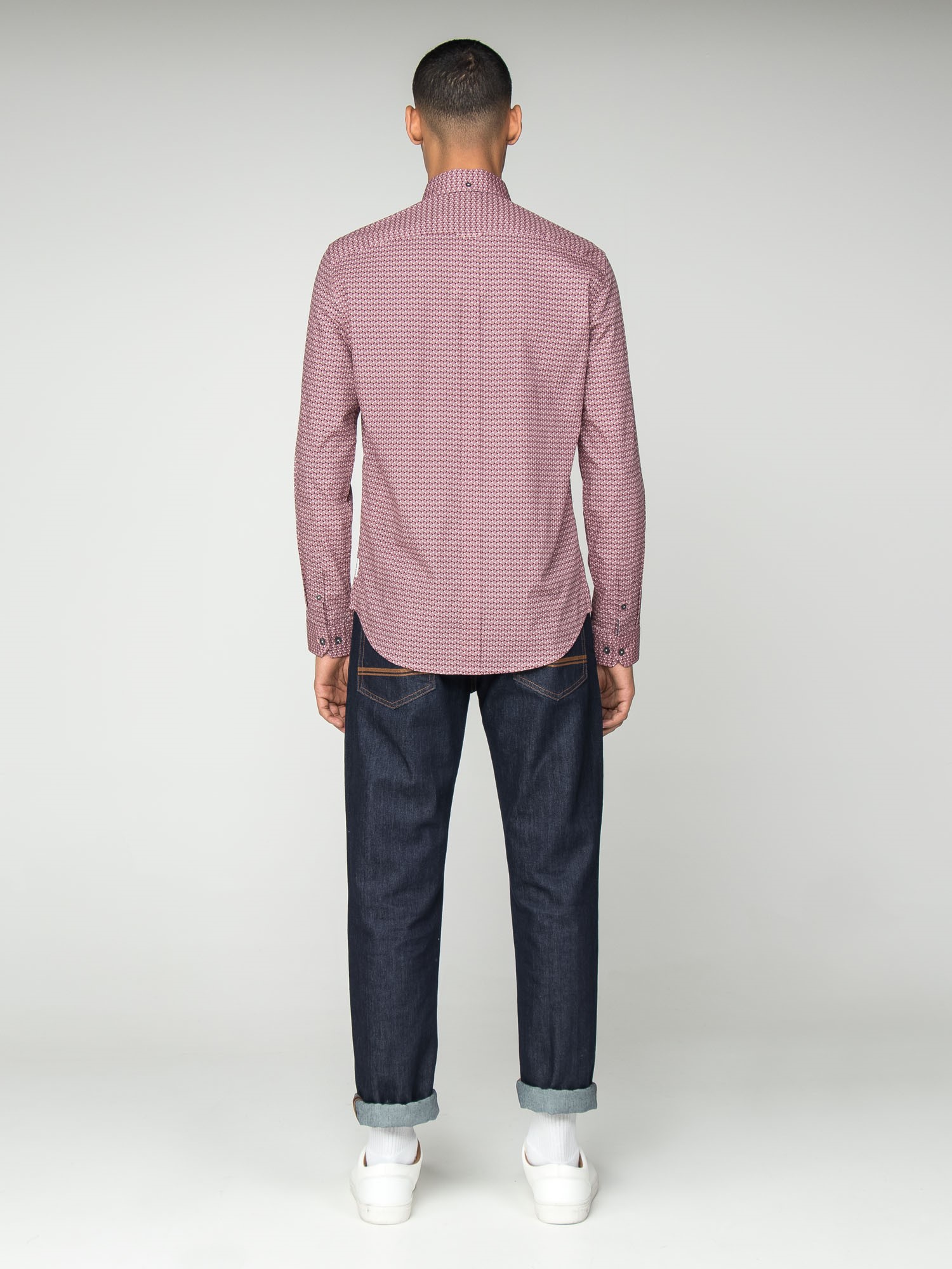 Ls Stipple Micro Geo Shirt Ben Sherman